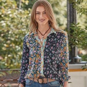 SUNDANCE Floral Patchwork Blouse